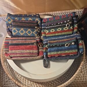 4 Colorful Patterned Women  Coin Purses Bags Colors Vary